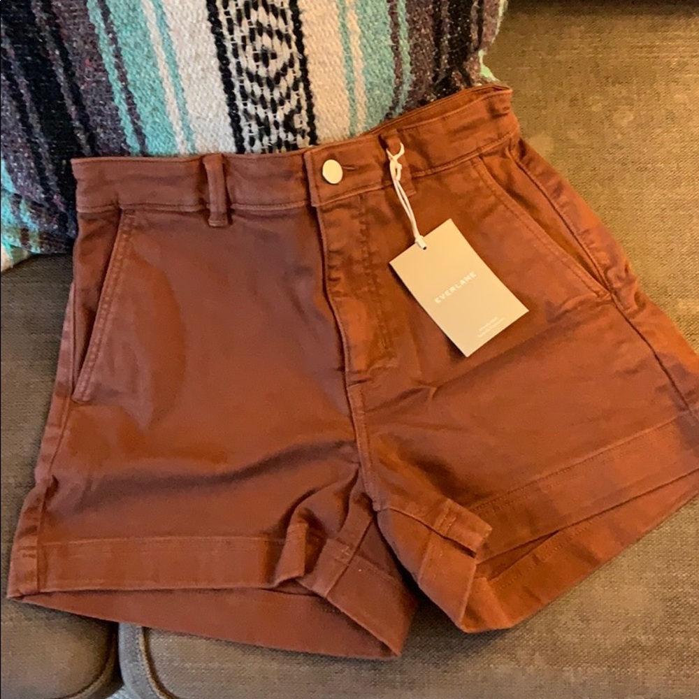 Everlane high waisted shorts cotton twill